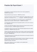 Practice Qs Psych Exam 1 questions and answers