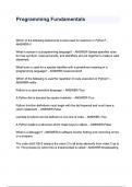 Programming Fundamentals questions and answers