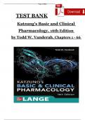 TEST BANK For Katzung's Basic and Clinical Pharmacology&comma; 16th Edition By &lbrace;Todd W&period; Vanderah&comma; 2024&comma;&rcub; Verified Chapters 1 - 66&comma; Complete Newest Version