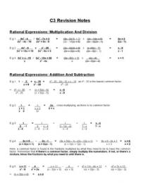 Complete A-Level Maths Revision Notes For Edexcel: C3 (Core)