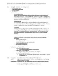 Toegepaste organisatiekunde (5e druk), hoofdstuk 1: Een begrippenkader voor de organisatiekunde