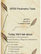 SPSS - lecture 3 - Parametric tests