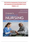 TEST BANK for Fundamentals of Nursing Concepts and Competencies for Practice 10th Edition Craven &vert; Chapters 1 &ndash; 43