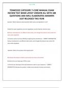 TENNESSEE CATEGORY 7-CORE MANUAL EXAM REVIEW TEST BANK LATEST VERSION ALL WITH 380 QUESTIONS AND WELL ELABORATED ANSWERS