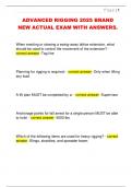 ADVANCED RIGGING 2025 BRAND  NEW ACTUAL EXAM WITH ANSWERS&period;