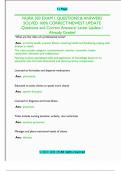 NURA 303 EXAM 1 QUESTIONS & ANSWERS  SOLVED 100&percnt; CORRECT&sol;NEWEST UPDATE  Questions and Correct Answers&sol; Latest Update &sol;  Already Graded 