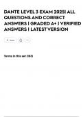 DANTE LEVEL 3 EXAM 2025&vert; ALL QUESTIONS AND CORRECT ANSWERS &vert; GRADED A&plus; &vert; VERIFIED ANSWERS &vert; LATEST VERSION