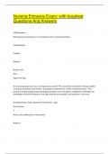 Nursing Entrance Exam&colon; with toughest  Questions And Answers