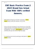 EMT Basic Practice Exam 2 2025 Brand New Actual Exam With 100&percnt; verified Answers&period;