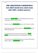 DMV FIREFIGHTER ENDORSEMENT test 2025 brand new actual exam with 100&percnt; verified answers&period;