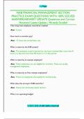 NAB FINANCIAL MANAGEMENT SECTION  PRACTICE EXAM QUESTIONS WITH 100&percnt; SOLVED  ANSWERS&sol;NEWEST UPDATE Questions and Correct  Answers&sol; Latest Update &sol; Already Graded