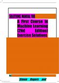 SOLUTIONS MANUAL FOR A FIRST COURSE IN MACHINE LEARNING &lpar;2ND EDITION&rpar; EXERCISE & SOLUTIONS BY SIMON ROGERS AND MARK GIROLAMI