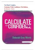 Test Bank Complete&lowbar; Calculate With Confidence 7th Edition&comma; By Deborah C&period; Morris All Chapters 1-25&vert; 5 Units&vert; Updated Version With All Detailed Answers&vert; Grade A&plus;