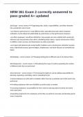 HRM 361 Exam 2 correctly answered to pass graded A&plus; updated