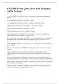 CPMSM Exam Questions and Answers 100&percnt; Solved