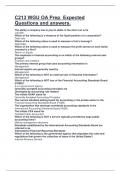 C213 WGU OA Prep Expected Questions and answers