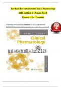 Test Bank For Introductory Clinical Pharmacology 12th Edition By Susan Ford Chapter 1 - 54 &vert; Complete