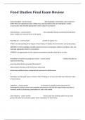 Food Studies Final Exam Review Exam Questions And Answers Verified Download To Score A&plus;&period;