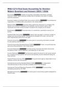 WGU C213 Final Exam Accounting for Decision Makers Questions and Answers
