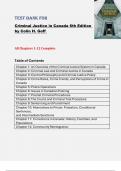 Criminal Justice in Canada &ndash; 6th Edition by Colin H&period; Goff &vert; Complete Test Bank for Chapters 1&ndash;12