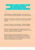 MIDTERM 1 AND 2 EXAM&colon; NURS 160&comma; 2025&sol;2026 WITH CORRECT&sol;ACCURATE ANSWERS