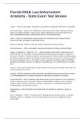 Florida FDLE Law Enforcement Academy - State Exam Test Review