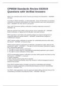 CPMSM Standards Review 03&sol;2019 Questions with Verified Answers