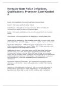 Kentucky State Police Definitions&comma; Qualifications&comma; Promotion Exam-Graded A