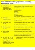 BCH 361 Midterm Study Questions correctly answered to pass