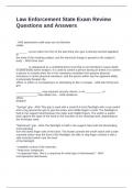 Law Enforcement State Exam Review Questions and Answers