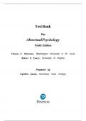 Test Bank for Abnormal Psychology 9th Edition by Thomas Oltmanns&comma;ISBN&semi; 9780134899053 All Chapters 1-18 Fully Covered&comma;Complete Guide A&plus;&vert;&vert;LATEST VERSION&vert;&vert;&period;