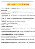 USPS Exam 421 SSA Academy Actual 2025 Questions and Verified Answers &lpar;2025 &sol; 2026&rpar;&sol; A&plus; GRADE COMPLETE