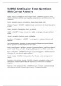 NAMSS Certification Exam Questions With Correct Answers