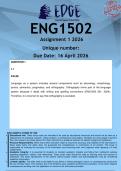 ENG1502 Assignment 1 &lpar;ANSWERS&rpar; 2026 - DISTINCTION GUARANTEED
