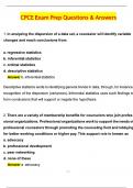 CPCE Exam Prep Actual 2025 Complete Questions and Answers Latest &lpar;2025 &sol; 2026&rpar; &lpar;Verified Answers by Expert&rpar;