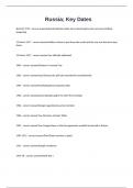 Russia&semi; Key Dates