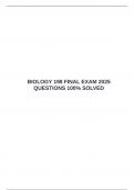  BIOLOGY 198 FINAL EXAM 2025 QUESTIONS 100&percnt; SOLVED