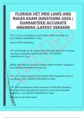 FLORIDA VET MED LAWS AND RULES EXAM QUESTIONS 2025 &vert;GUARANTEED ACCURATE ANSWERS &vert;LATEST VERSION