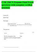 CTR 156CT Propane &vert; Final Exam  &vert; questions with complete verified solutions