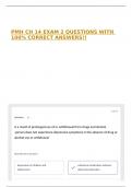 PMH CH 14 EXAM 2 QUESTIONS WITH 100&percnt; CORRECT ANSWERS&excl;&excl;