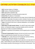 CLC Certified Lactation Counselor &lpar;CLC&rpar; Study Exam Actual 2025 Complete Questions and Answers Latest &lpar;2025 &sol; 2026&rpar; &lpar;Verified Answers by Expert&rpar;
