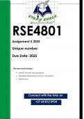 RSE4801 Assignment 2 &lpar;DETAILED ANSWERS&rpar; 2025 - DISTINCTION GUARANTEED