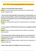 CLC-222 Contracting Exam Actual 2025 Complete Questions and Answers Latest &lpar;2025 &sol; 2026&rpar; &lpar;Verified Answers by Expert&rpar;