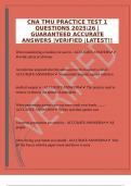 CNA TMU PRACTICE TEST 1 QUESTIONS 202526 &vert;GUARANTEED ACCURATE ANSWERS &vert;VERIFIED &vert;LATEST&excl;&excl;