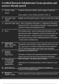 Certified Research Administrator Exam questions and answers Already passed