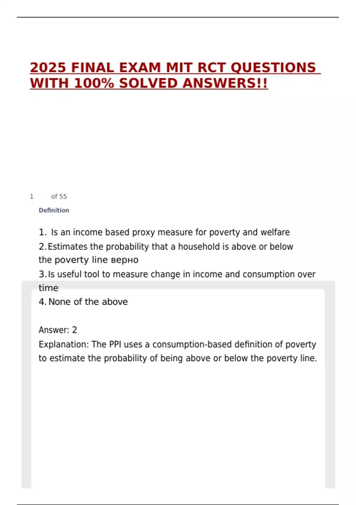 Mit Questions 2025 FINAL EXAM MIT RCT QUESTIONS WITH 100% SOLVED ANSWERS!! - MIT RCT ...