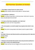 ISSA Nutrition 2025 Actual Questions and Answers Latest &lpar;2025 &sol; 2026&rpar; &lpar;Verified Answers by Expert&rpar;