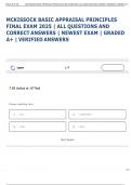 MCKISSOCK BASIC APPRAISAL PRINCIPLES  FINAL EXAM 2025 &vert; ALL QUESTIONS AND  CORRECT ANSWERS &vert; NEWEST EXAM &vert; GRADED  A&plus; &vert; VERIFIED ANSWERS 