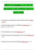 HESI A2 Chemistry &lpar;V1 & V2&rpar; Questions And Verified Answers &lpar;2025-2026&rpar; 