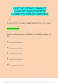 ANATOMY EXAM 2&colon; BIOD 152 ANATOMY&comma; 2025&sol;2026 WITH CORRECT&sol;ACCURATE ANSWERS